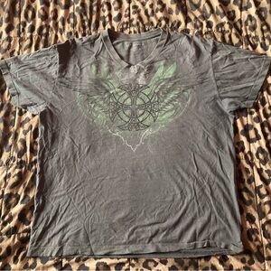 SUPER CUTE Y2K STYLE V-NECK TRIBAL CROSS WITH WINGS 🪽🪽🪽